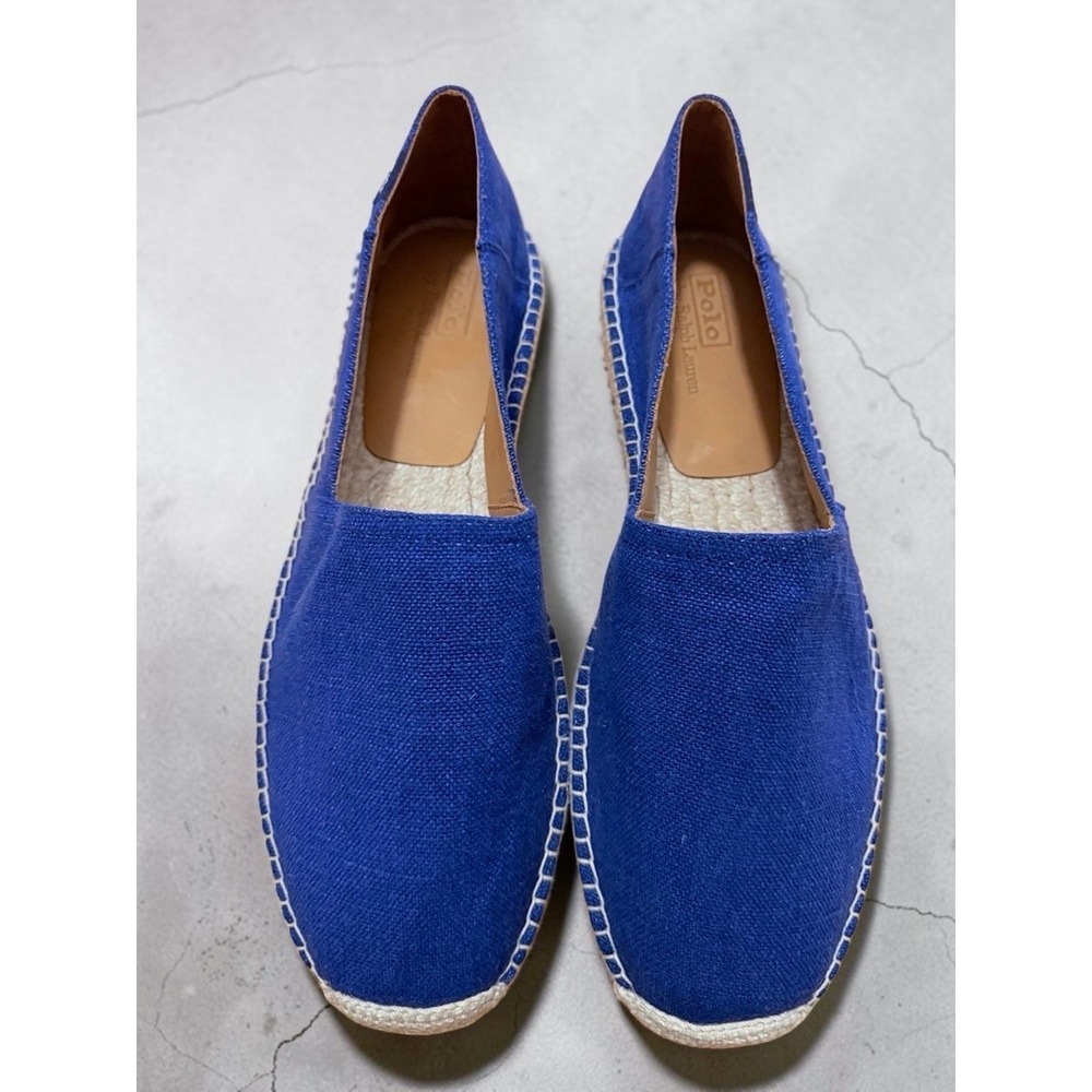 Polo Ralph Lauren Cevio Canvas Leather Espadrille 13 True Rope Slip On Loafer
